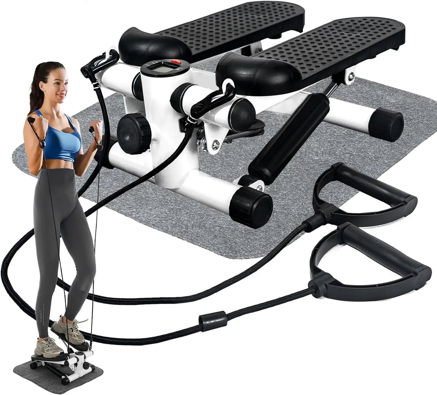 HIEE Desk Pedal Exerciser With LCD Monitor And Resistance Bands