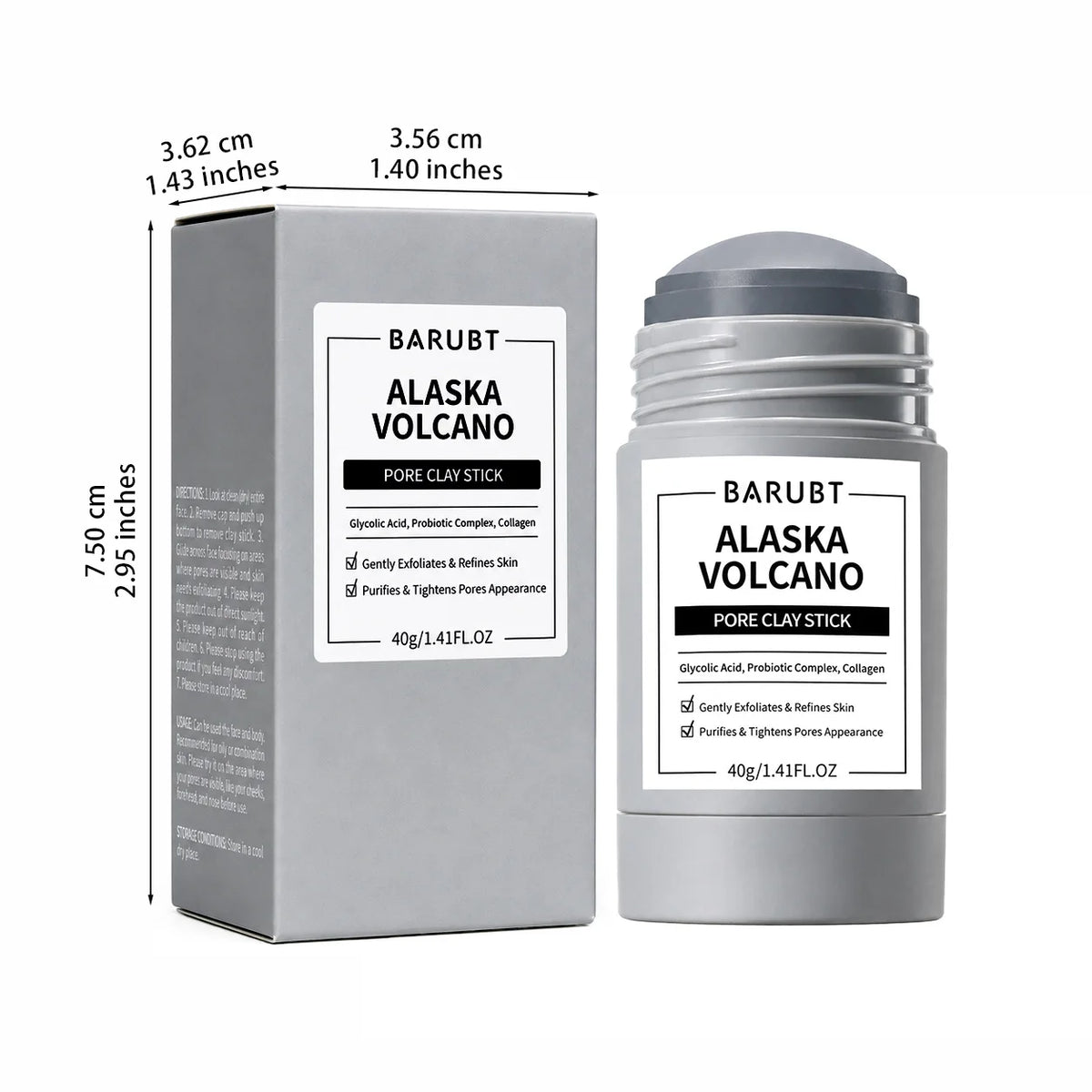 Volcanic Clay Stick Facial Mask For Oil Control Pore Refining