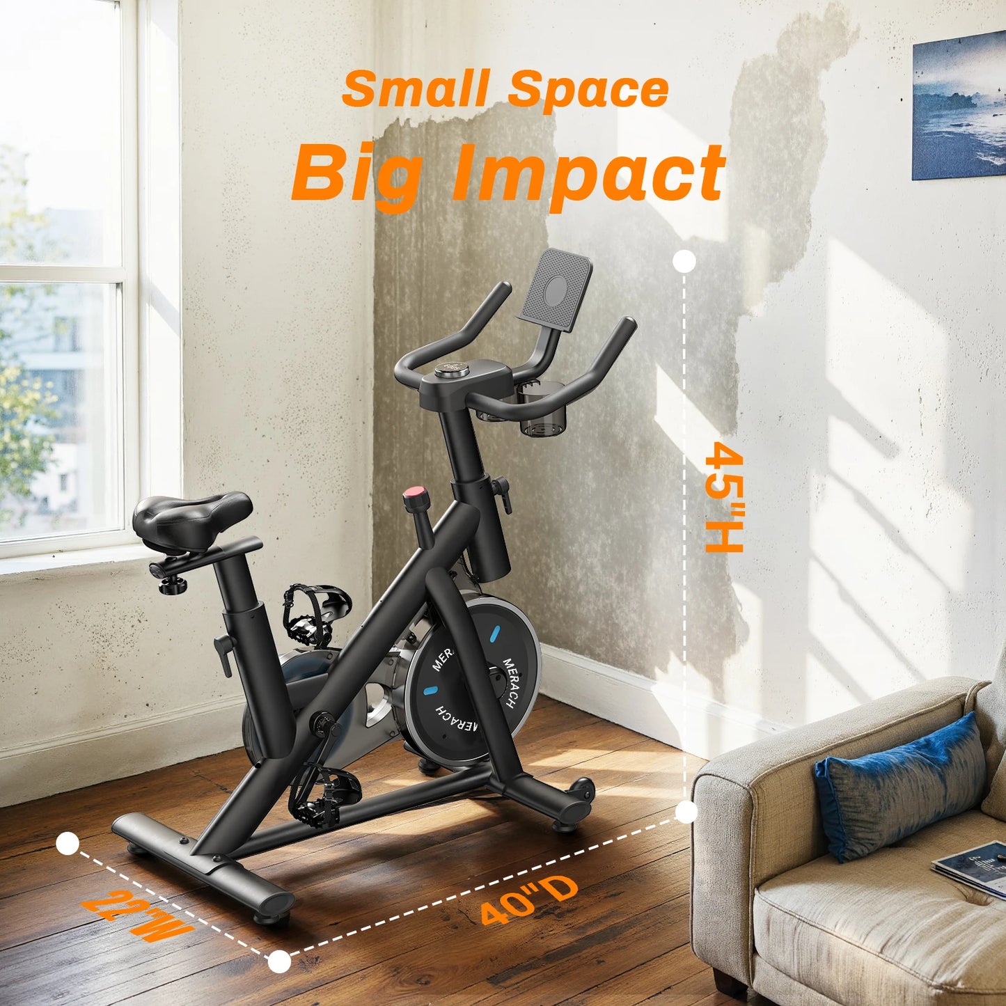 MERACH Indoor Exercise Bike With Tablet Mount And Low Noise