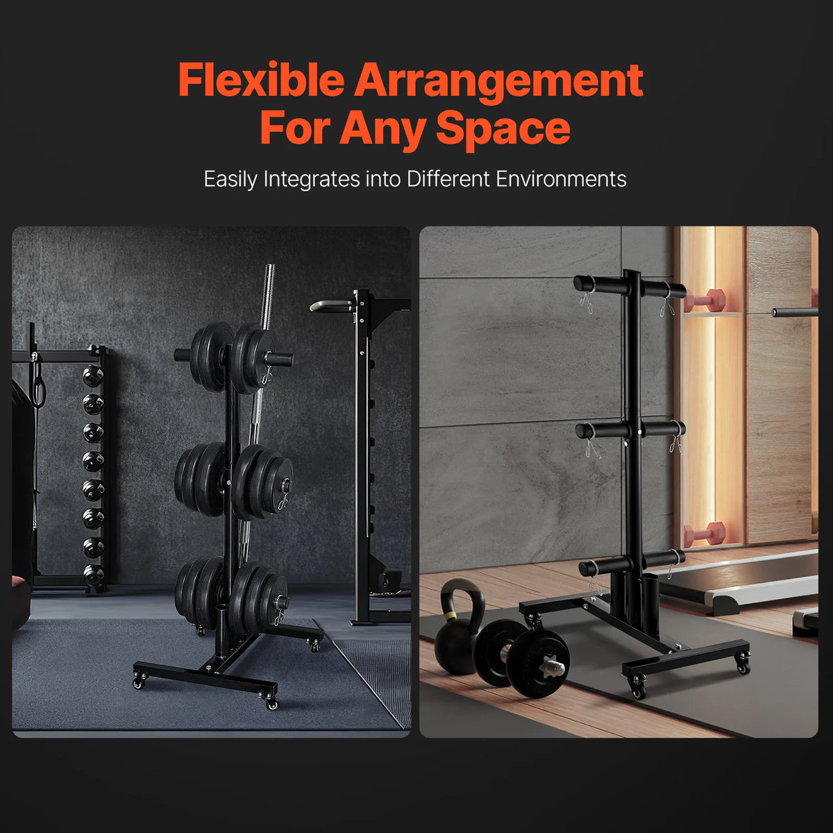 VEVOR Weight Plate Rack With Wheels 1000 Lbs Capacity