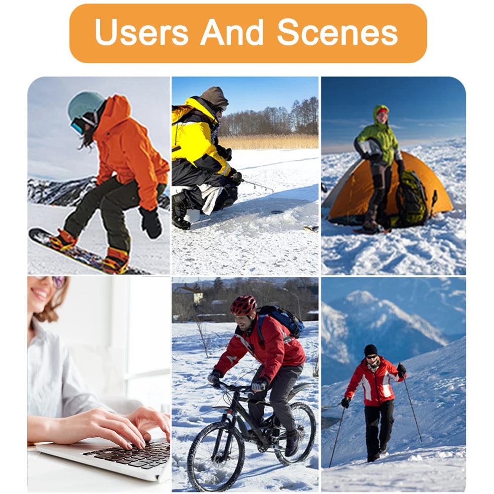 Rechargeable USB Heated Insoles Foot Warmer For Winter Outdoor Activities