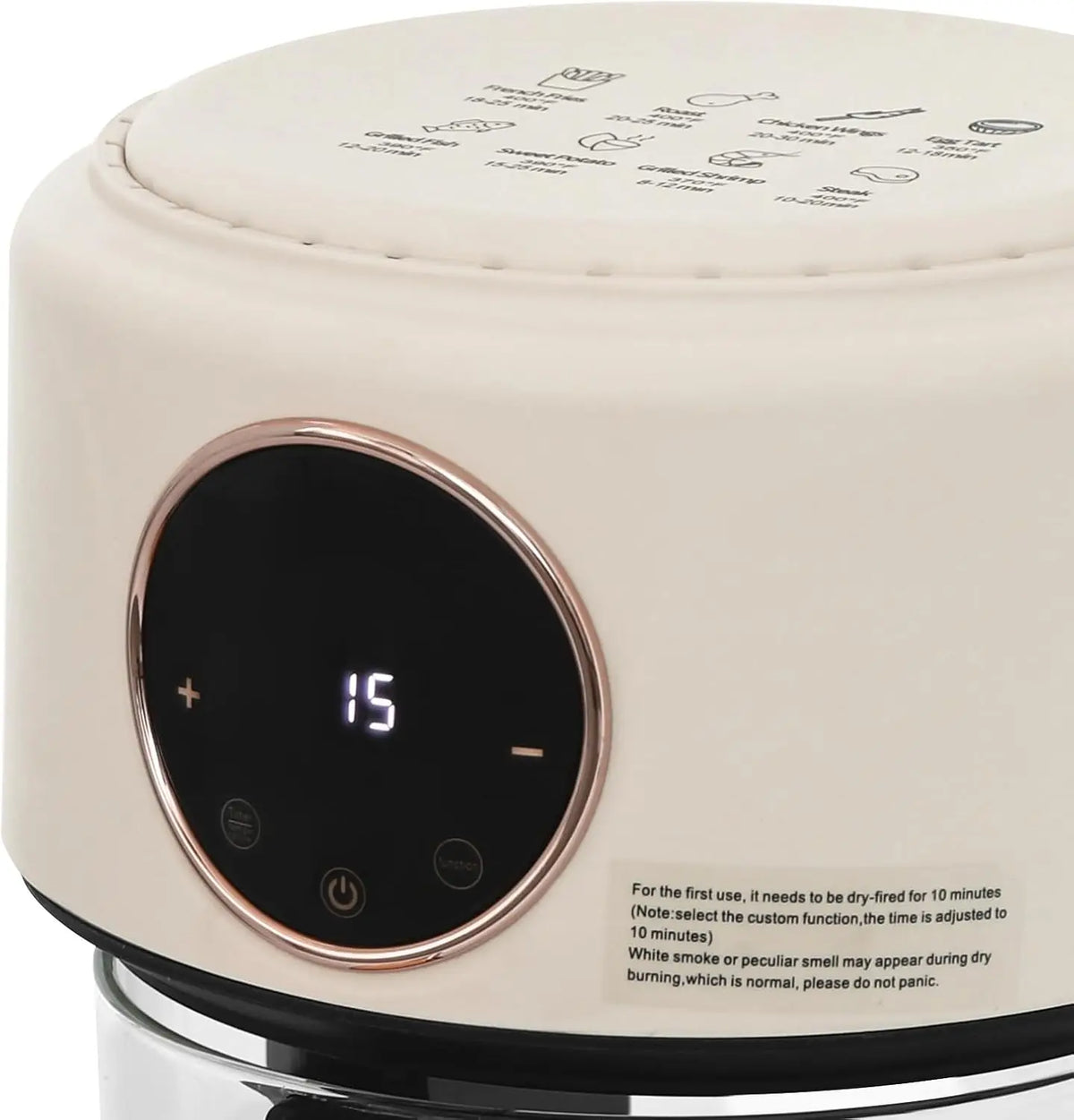 Portable Glass Air Fryer With 8 Preset Modes And Digital Display