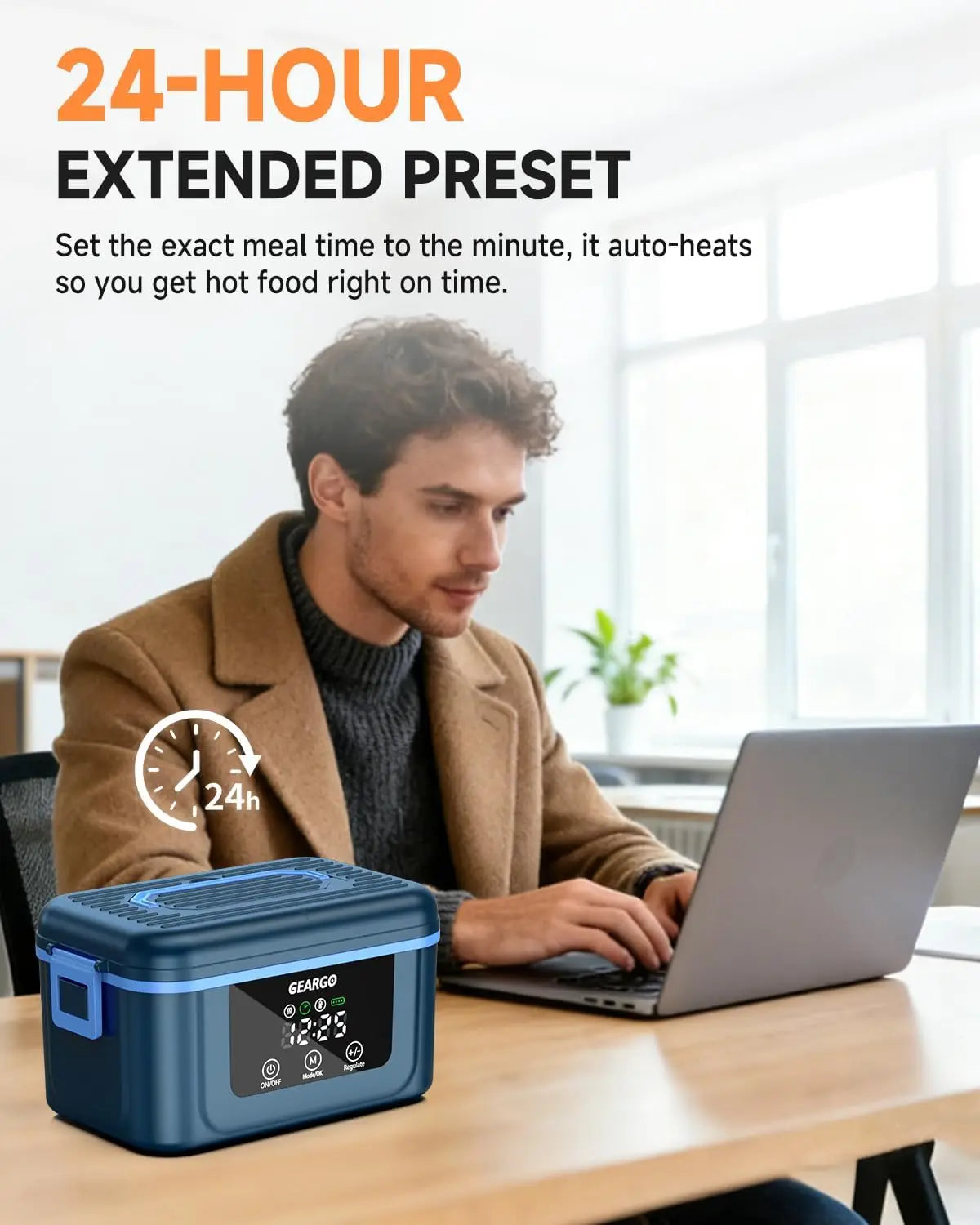 Cordless Electric Lunch Box Rechargeable Self Heating Food Container