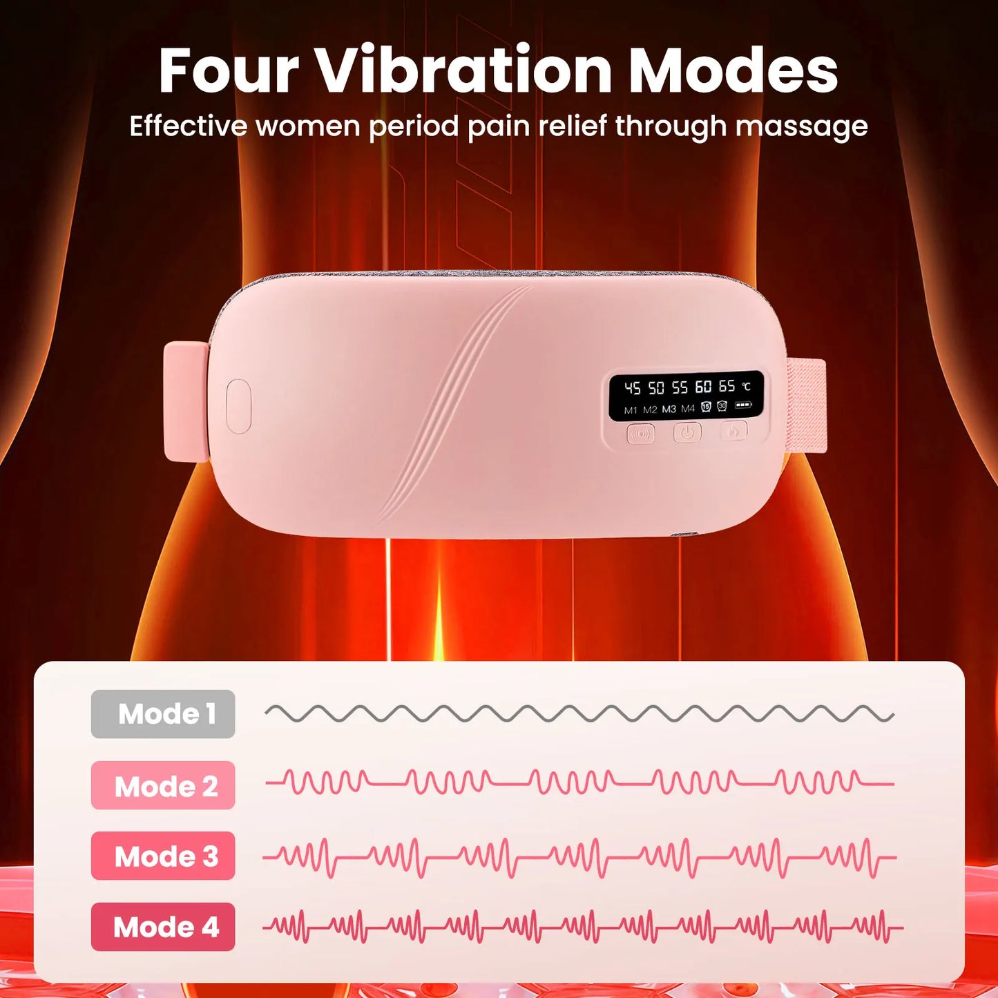 PASTSKY Waist Massage Belt Electric Heating And Vibration For Menstrual Cramps