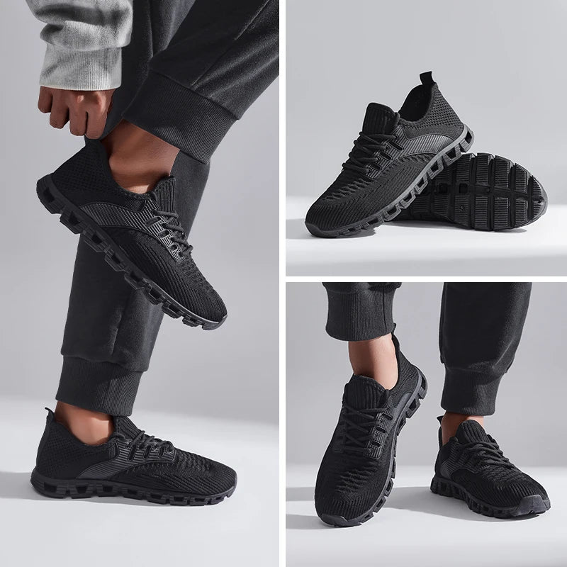 Unisex Breathable Mesh Running Shoes Low Top Cushioned Comfort