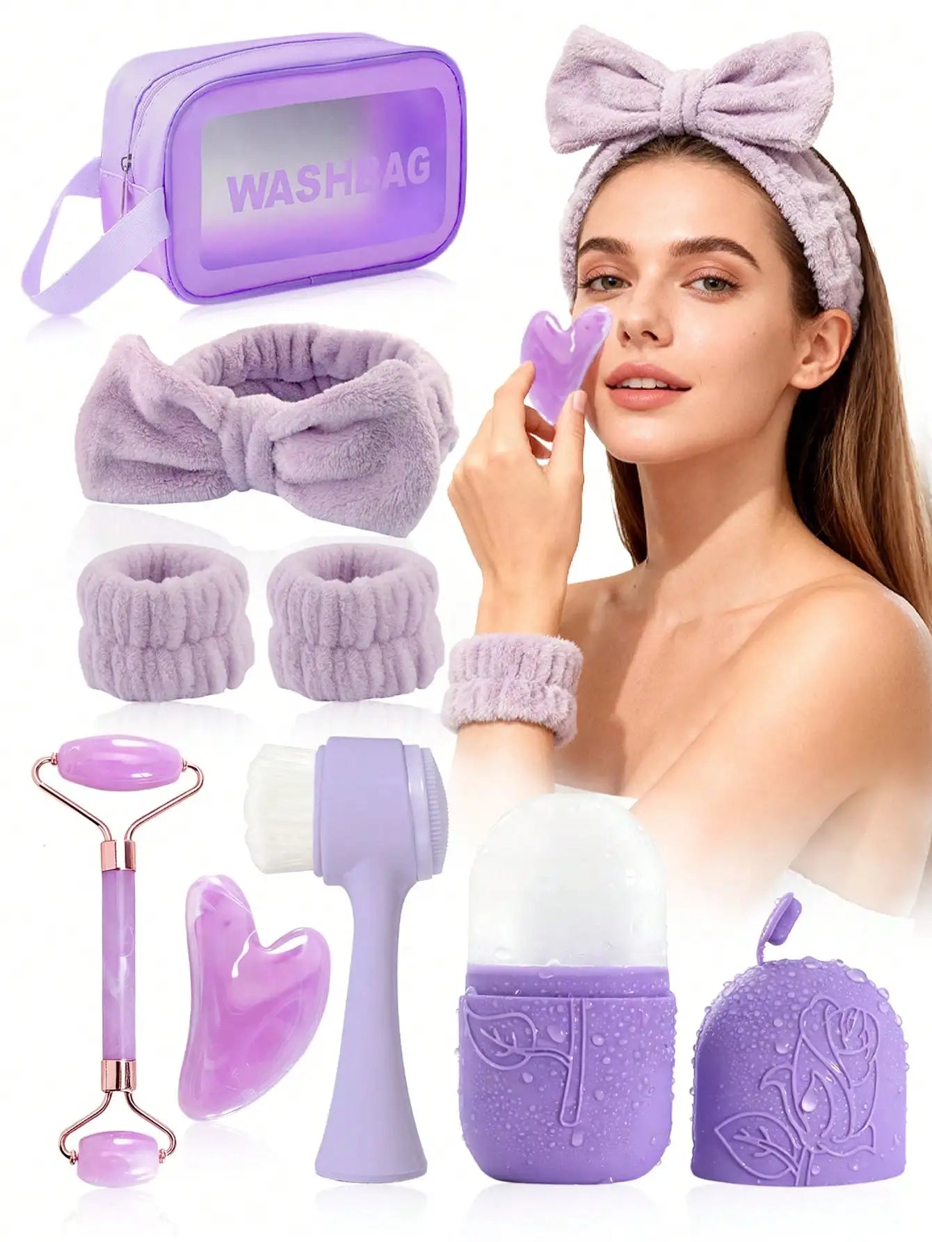 3 Piece Facial Massage Tool Kit With Roller And Cupping