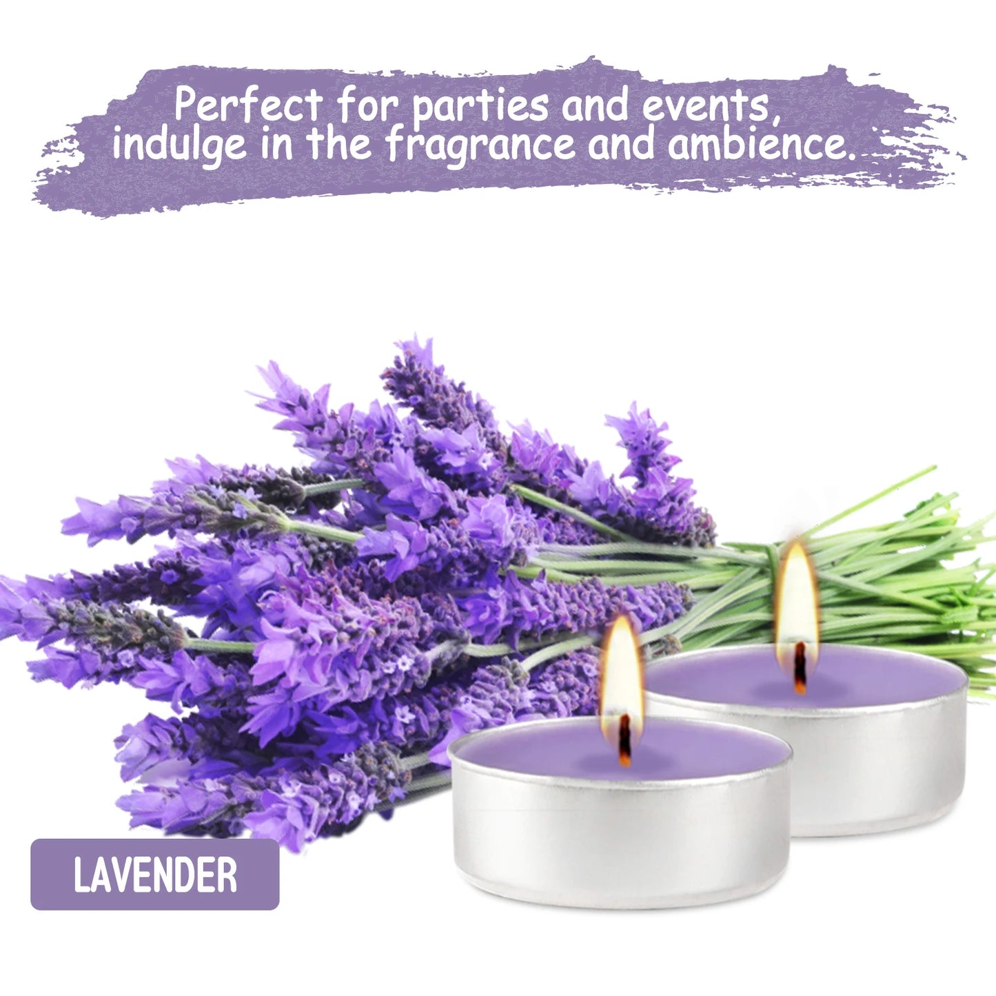 Lavender Scented Aluminum Shell Tea Light Wax Home Decor