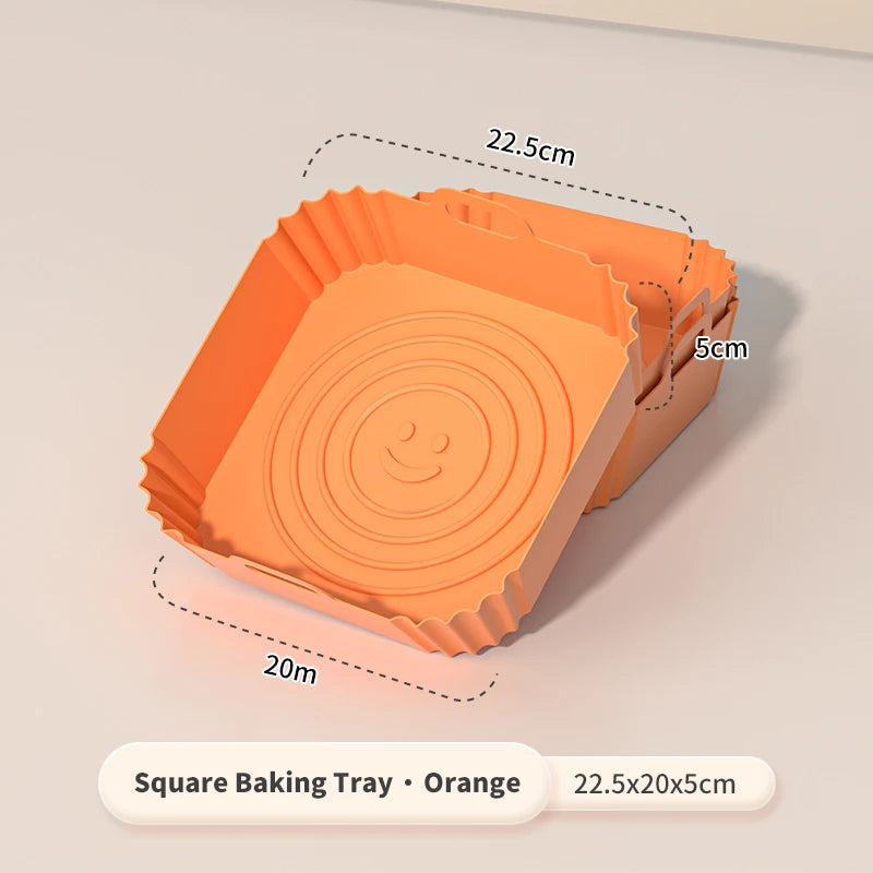 Square Silicone Air Fryer Liners Two Pack Reusable Accessories