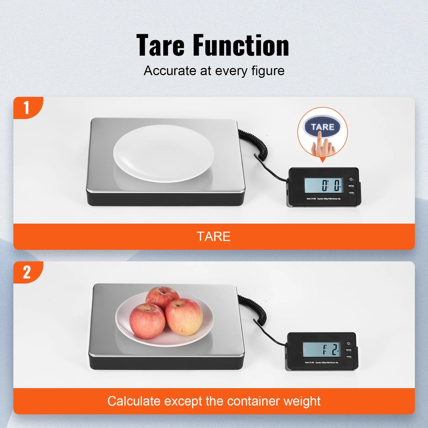 SucceBuy 440Lb Digital Shipping Scale With Timer Tare Function