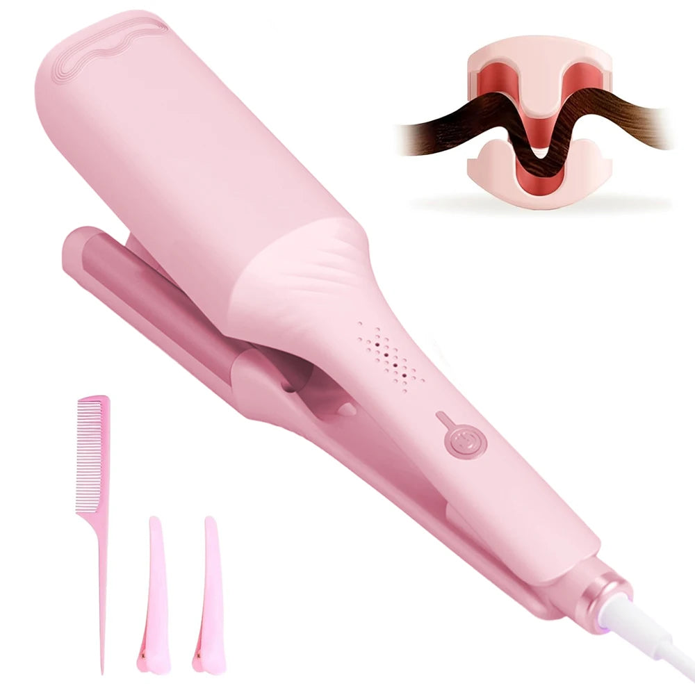 Adjustable Temperature Electric Spiral Hair Curling Iron Styler Wand