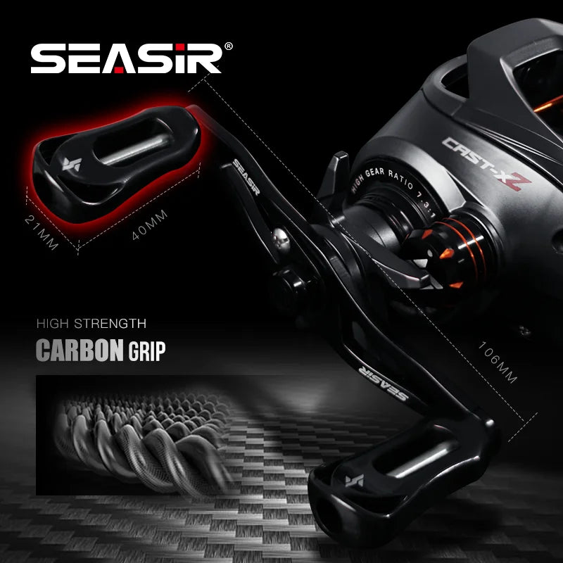 SeaSir Cast X2 Baitcasting Reel 7.3 To 1 Ceramic Bearings