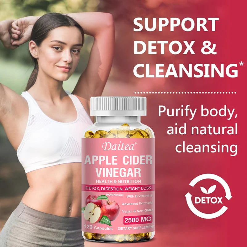 DAITEA Organic Apple Cider Vinegar Capsules With Beetroot Pomegranate Vitamin C