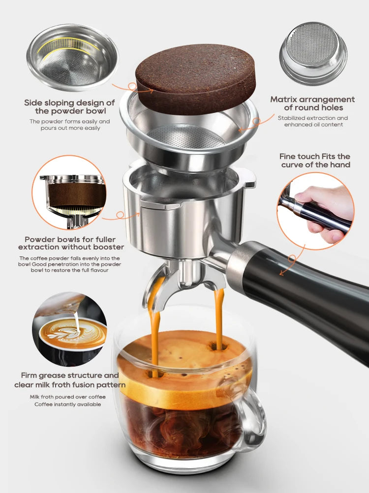 HiBREW 20 Bar Semi Automatic Espresso Machine 58mm Portafilter