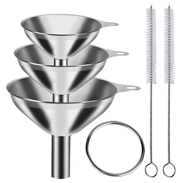 Stainless Steel Kitchen Funnels Set Food Grade for Filling Bottles