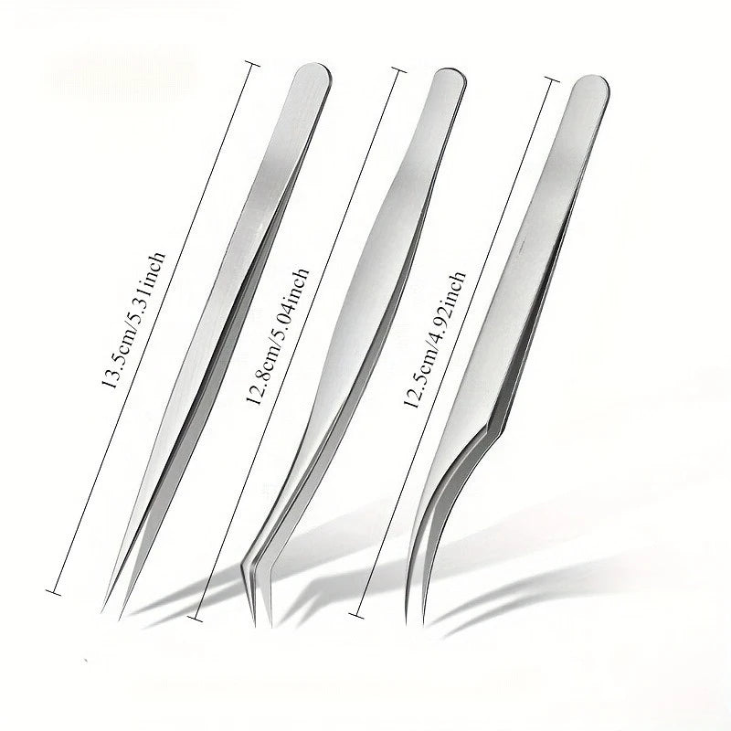 Stainless Steel Precision Pointed Tweezers Eyebrow Pimple Extraction