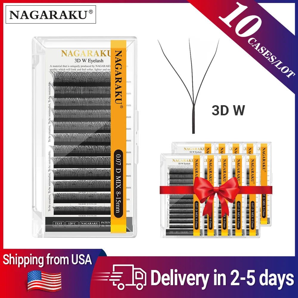 Nagaraku 5D W Shape False EyeLashes Natural Long Synthetic Hair
