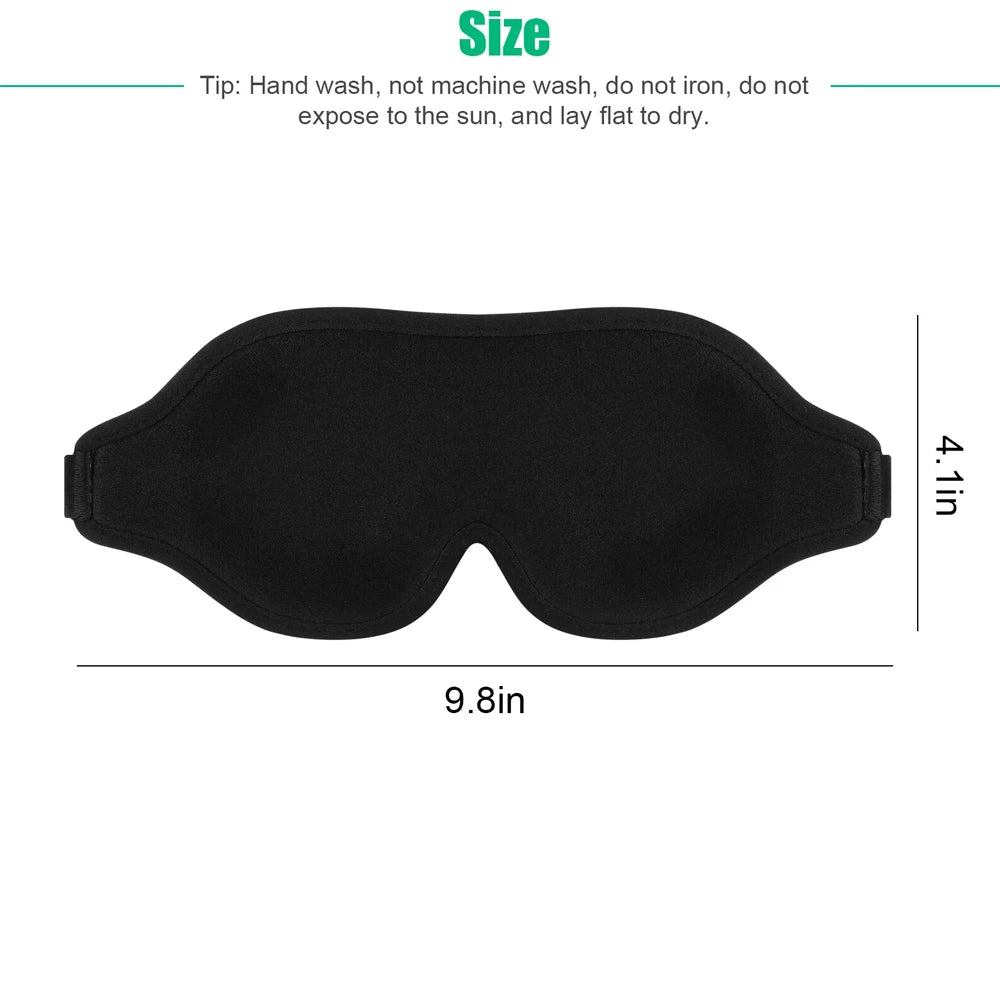 3D Travel Silk Eye Sleep Mask Adjustable Light Blocking Aid