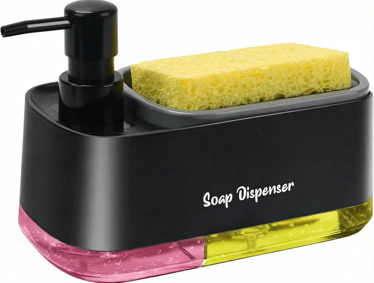 Kitchen Soap Dispenser Organizer Rack With Sponge Holder