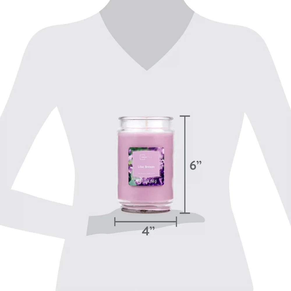 Lilac Scent Glass Jar Candle Single Wick Home Fragrance