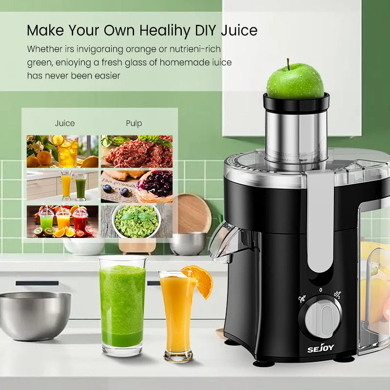 SEJOY 500W Compact Fruit Juicer For Fruit And Vegetables