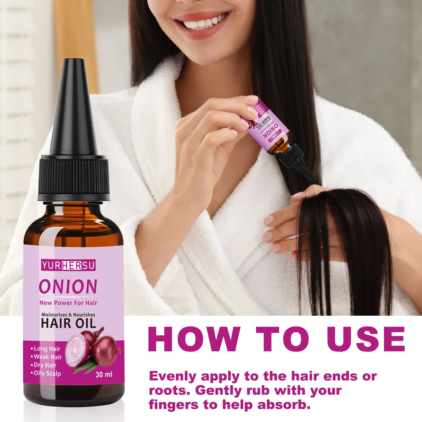 YURHERSU Onion Hair Oil For Fast Growth And Damage Repair