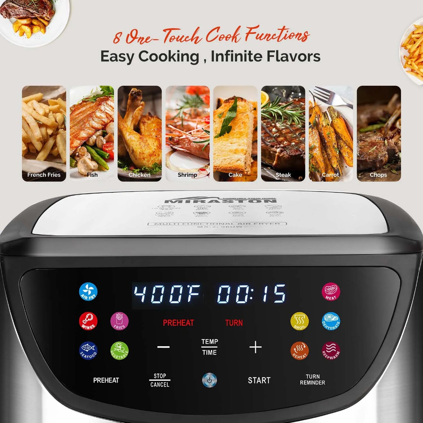 Air Fryer With View Window And Ten Presets Digital Programs