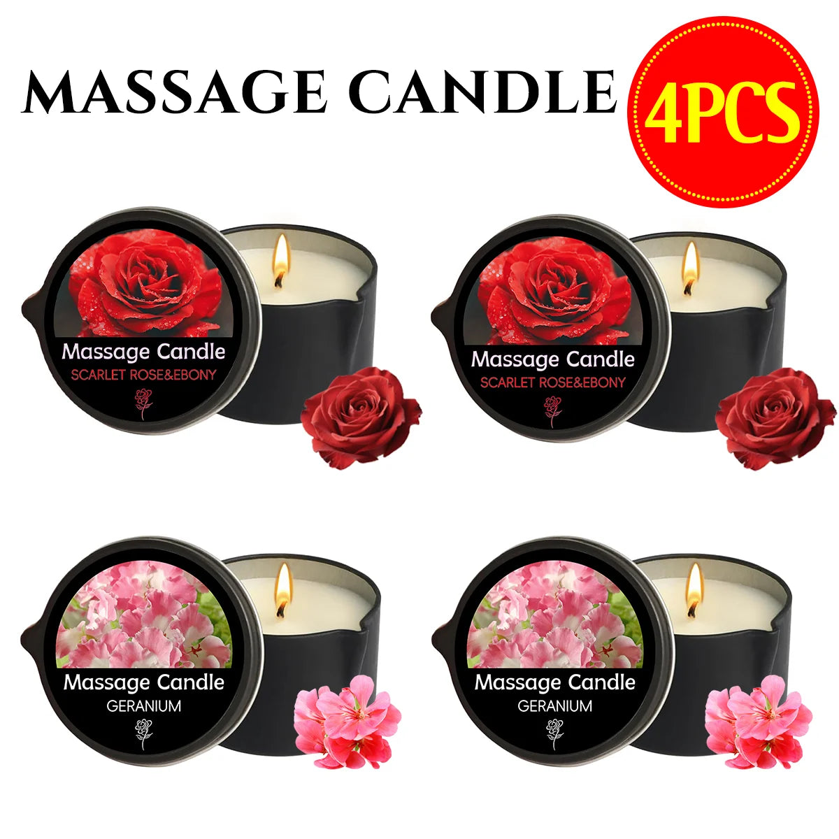 EVODUCK Massage Oil Candle With Essential Oils Scent Soy Wax