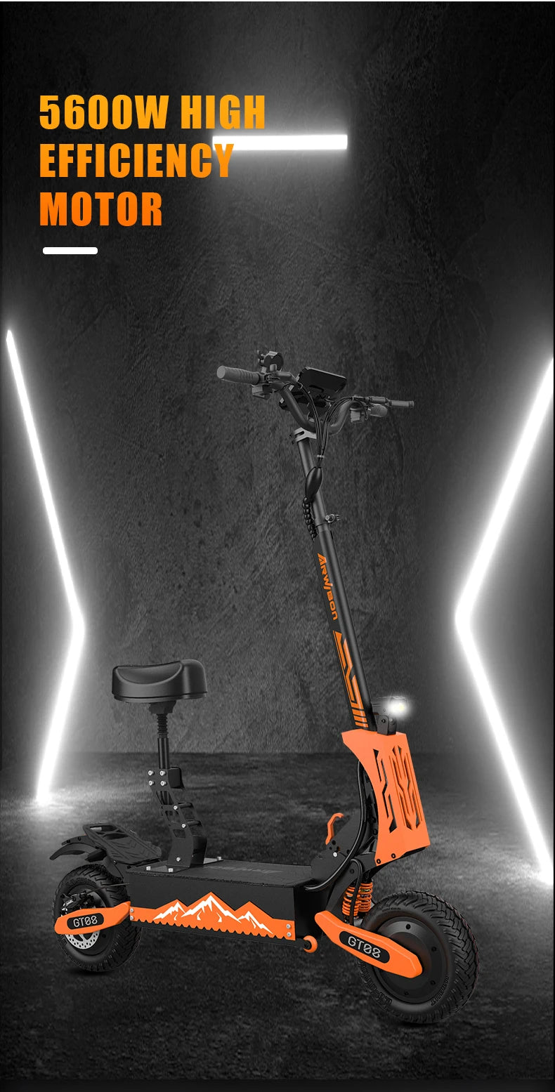 Arwibon GT08 Electric Scooter 5600W Motor Top Speed 46 MPH