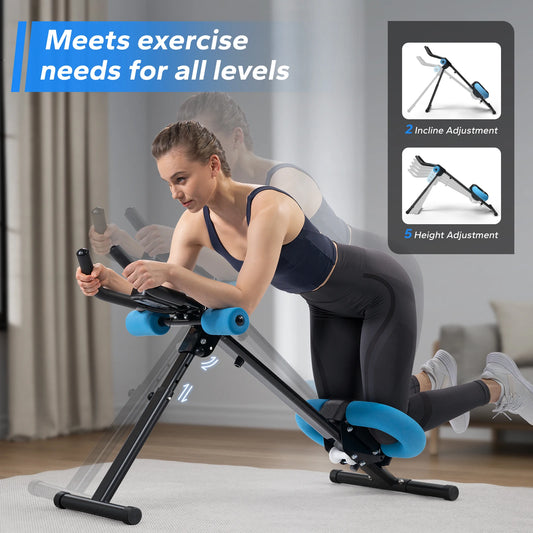 MERACH Foldable Abdominal Exercise Machine Adjustable Trainer Core System