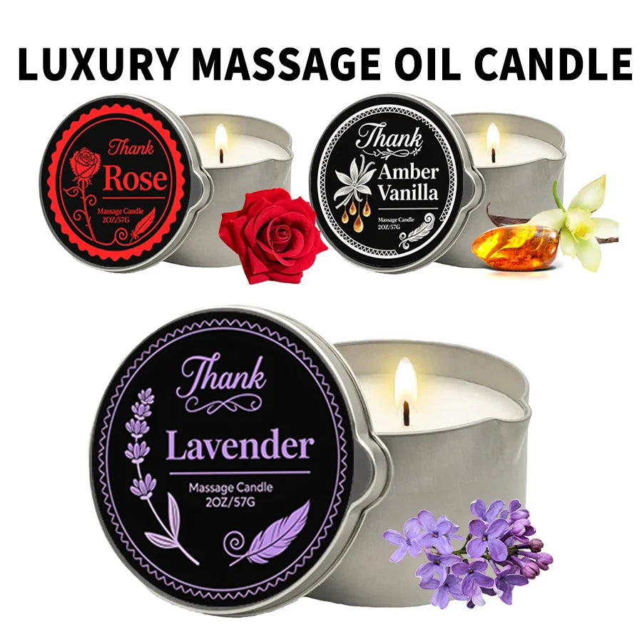 EVODUCK Massage Oil Candle With Essential Oils Scent Soy Wax
