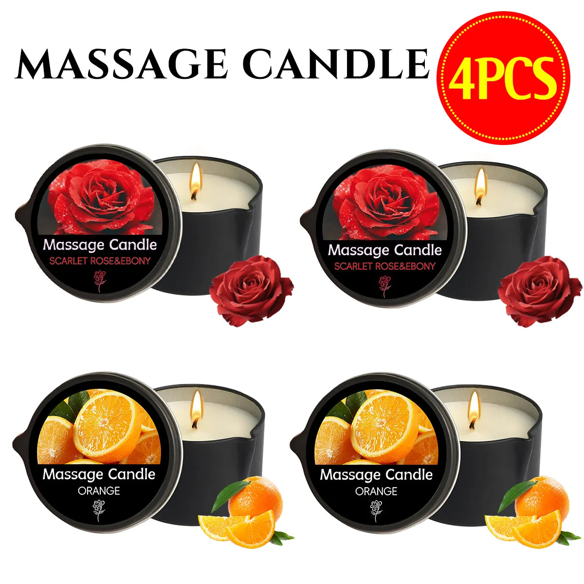 EVODUCK Massage Oil Candle With Essential Oils Scent Soy Wax