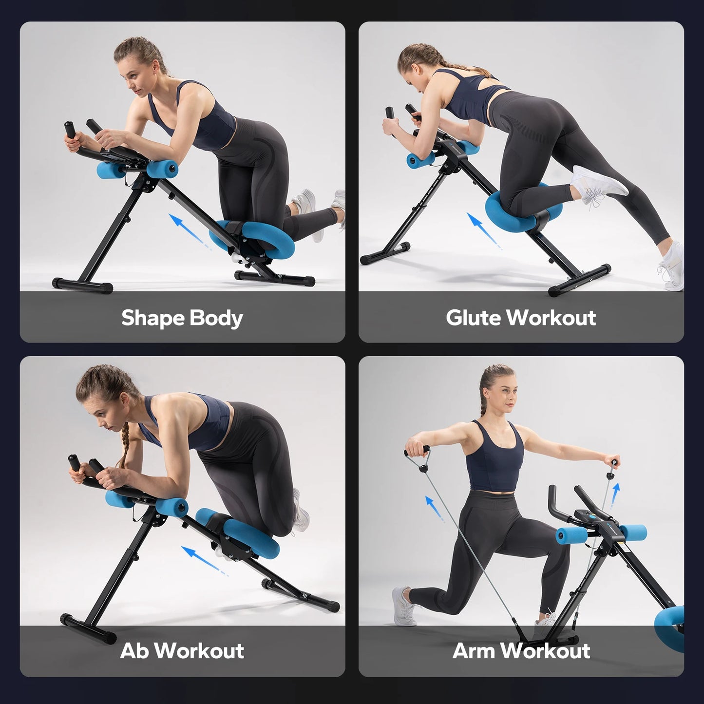 MERACH Foldable Abdominal Exercise Machine Adjustable Trainer Core System