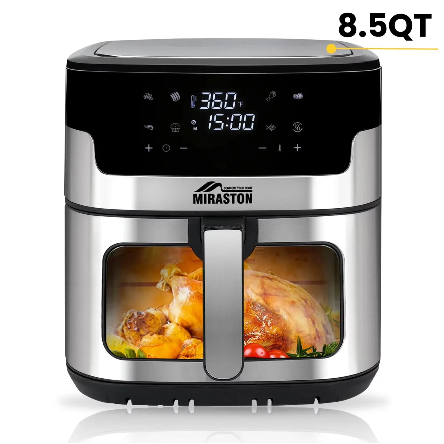 MIRASTON Digital Air Fryer With Smart Touchscreen And 8 Presets
