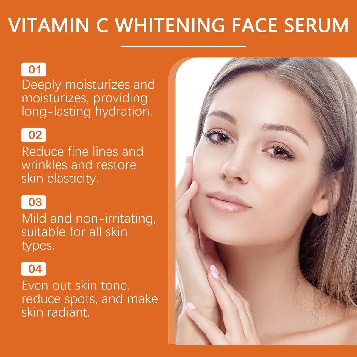 Vitamin C Hyaluronic Acid Brightening Facial Serum For Dark Spots