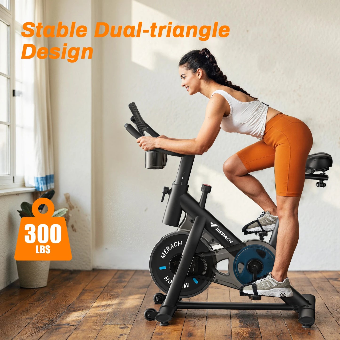 MERACH Indoor Exercise Bike With Tablet Mount And Low Noise