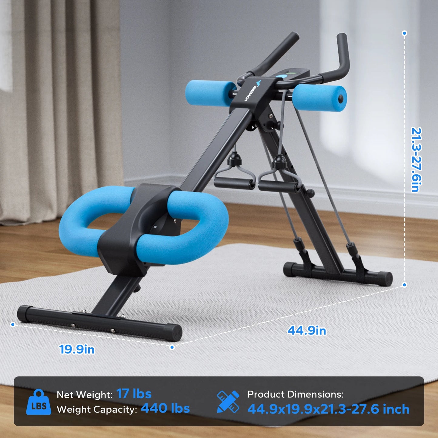 MERACH Foldable Abdominal Exercise Machine Adjustable Trainer Core System