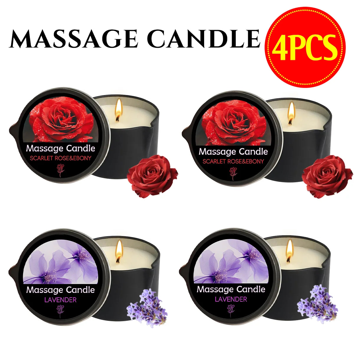 EVODUCK Massage Oil Candle With Essential Oils Scent Soy Wax