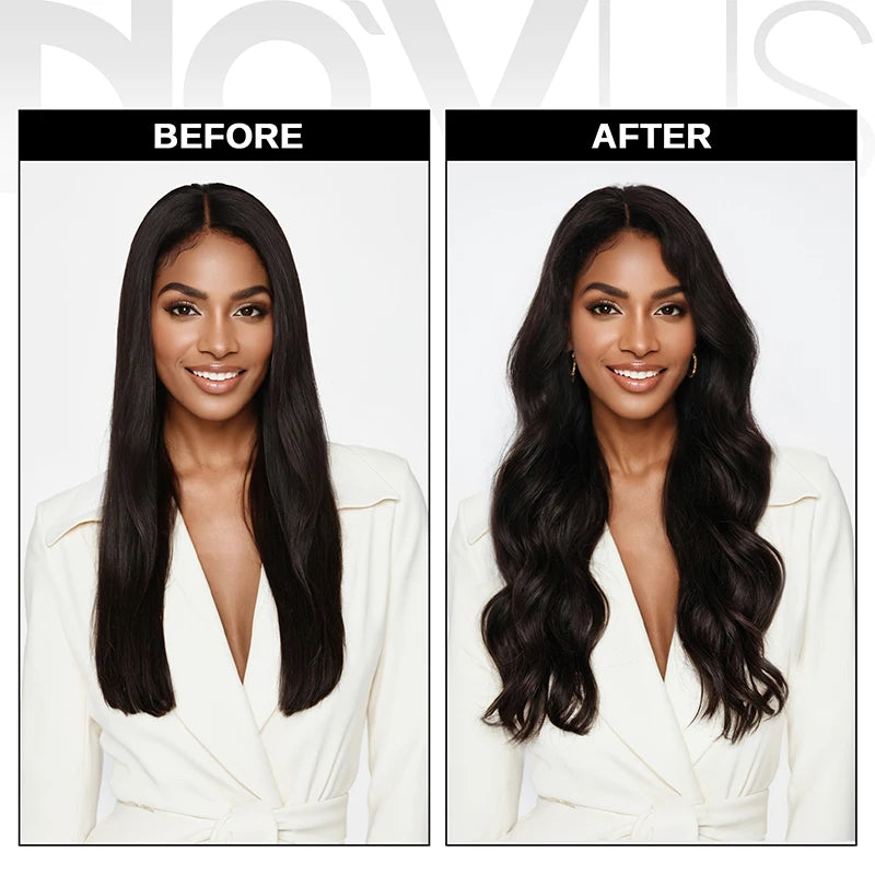 NOVUS Ceramic Tourmaline Curling Wand With 2 Clips Negative Ions