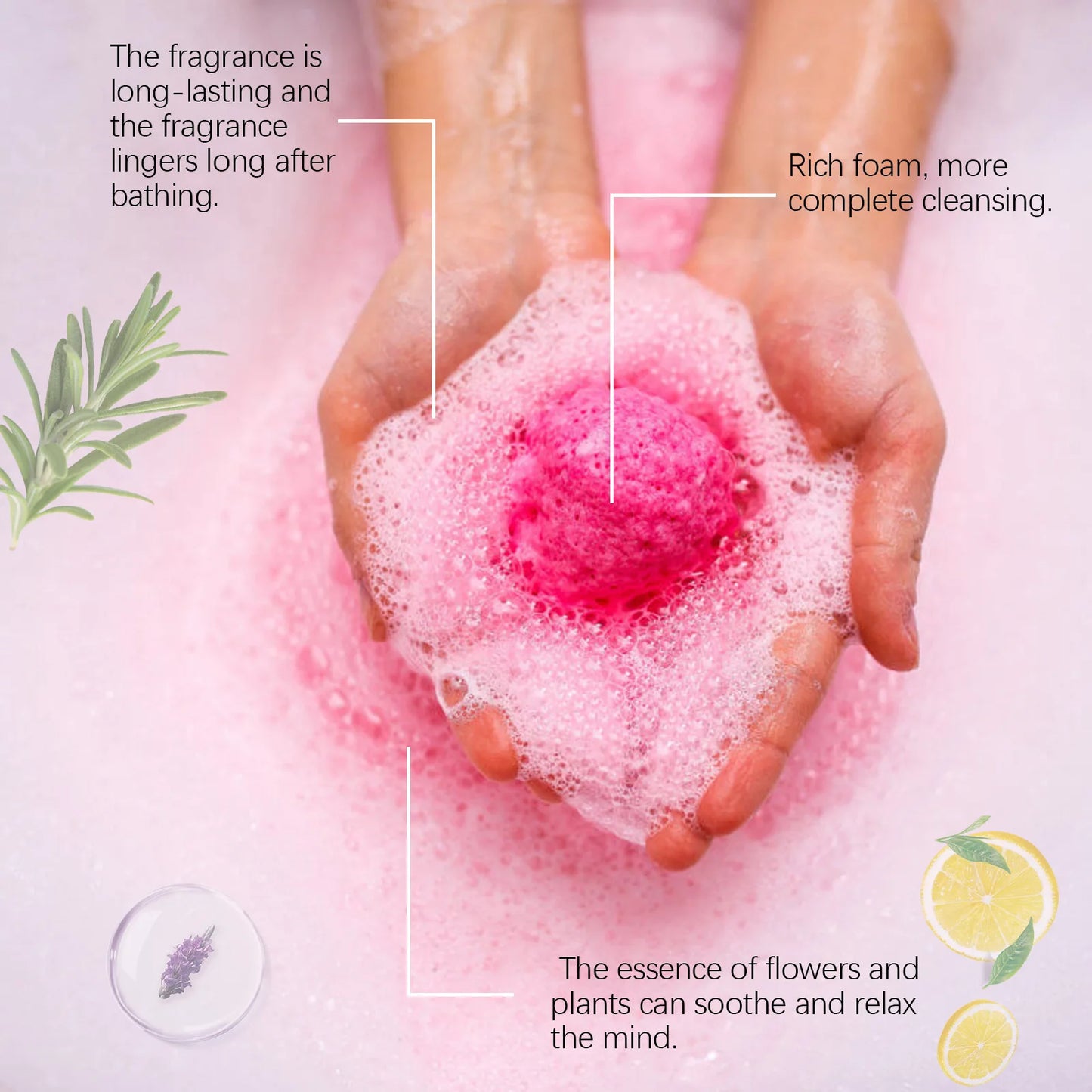 Bubble Bath Bombs Aromatherapy Exfoliating Floral Scent Spa Bath
