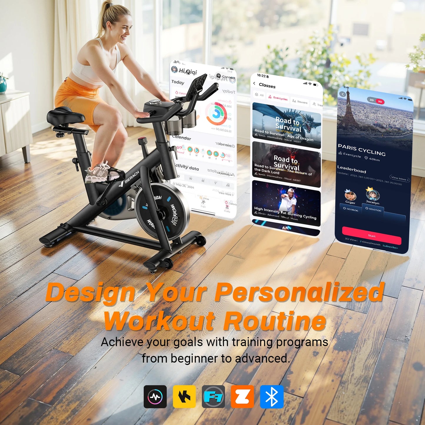 MERACH Indoor Exercise Bike With Tablet Mount And Low Noise