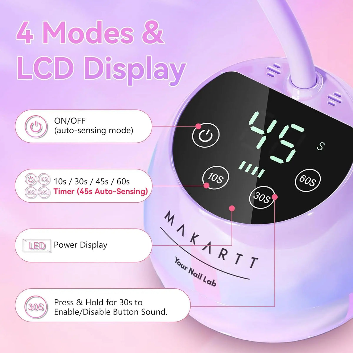 Makartt Gooseneck Cordless LED Nail Lamp With Auto Sensor