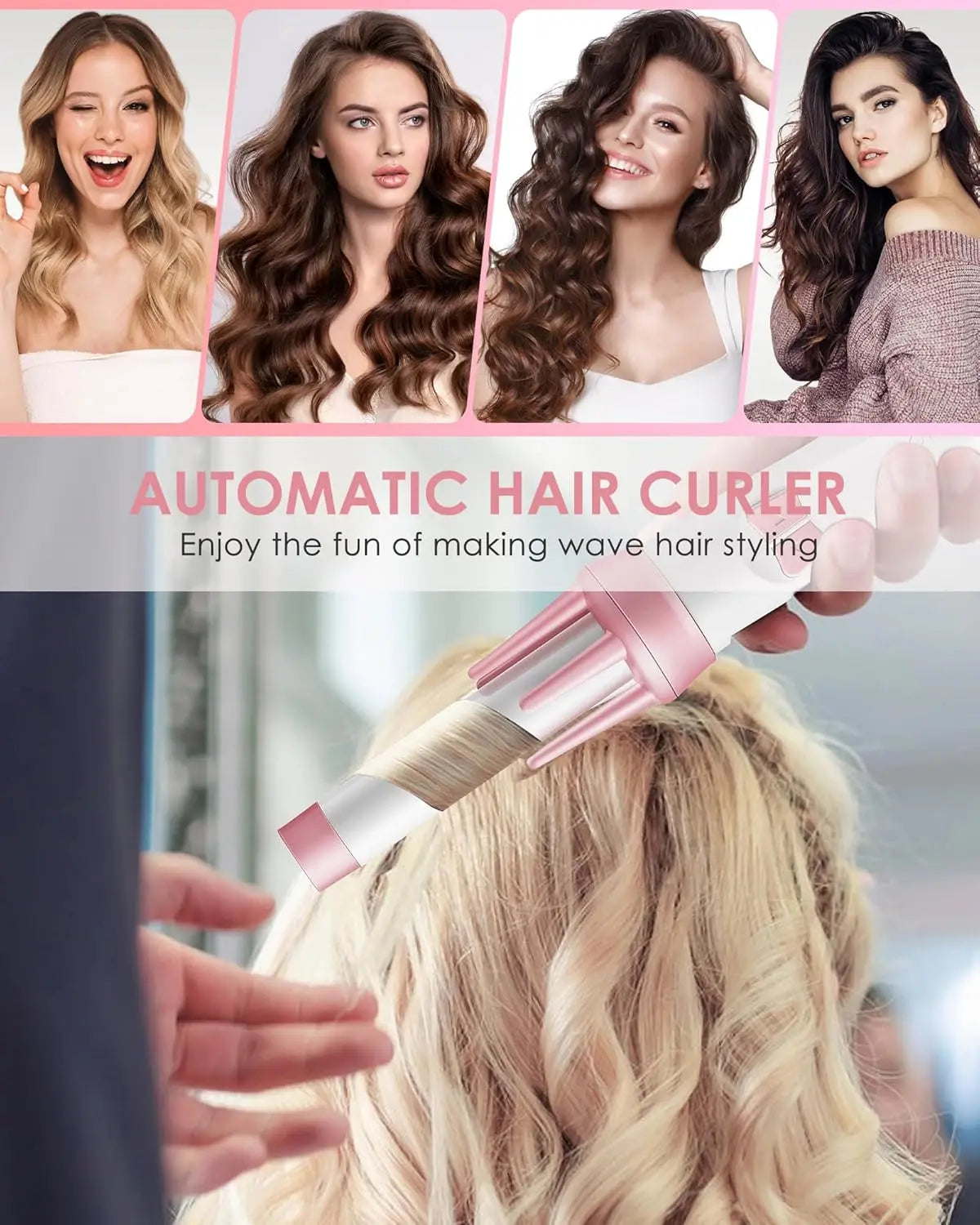 NOVUS Automatic Curling Iron With Rotating Barrel And Dual Voltage