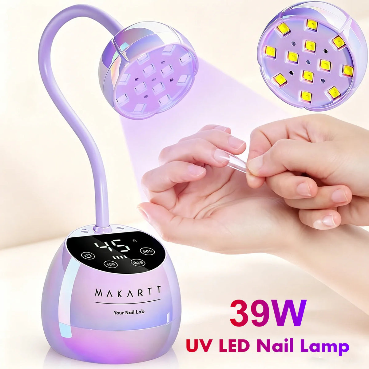 Makartt Gooseneck Cordless LED Nail Lamp With Auto Sensor