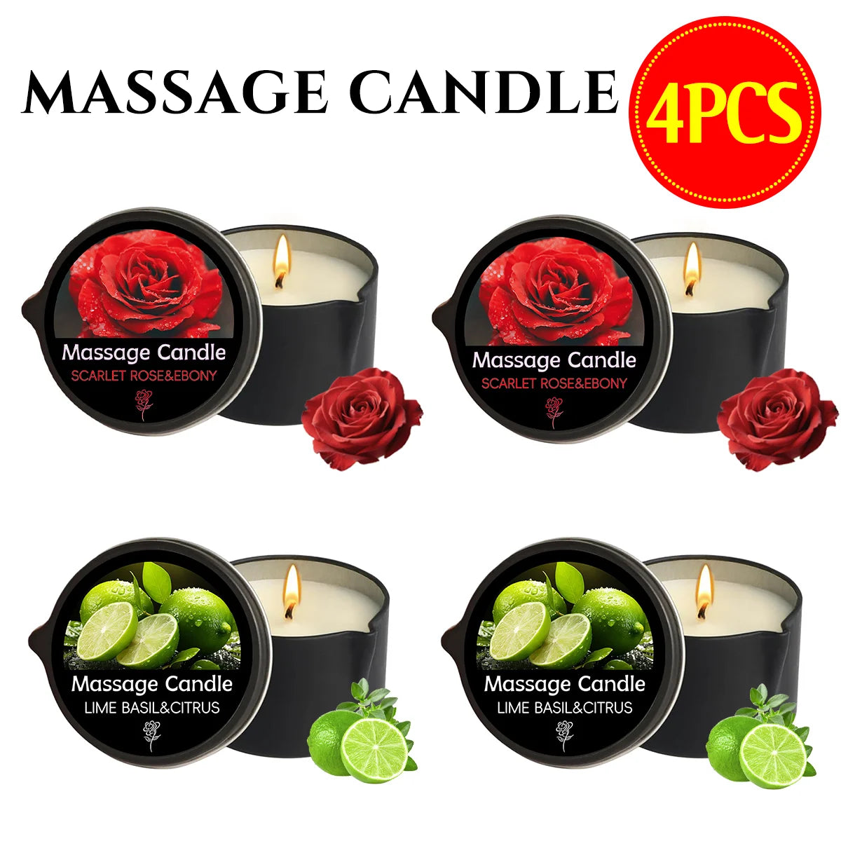 EVODUCK Massage Oil Candle With Essential Oils Scent Soy Wax