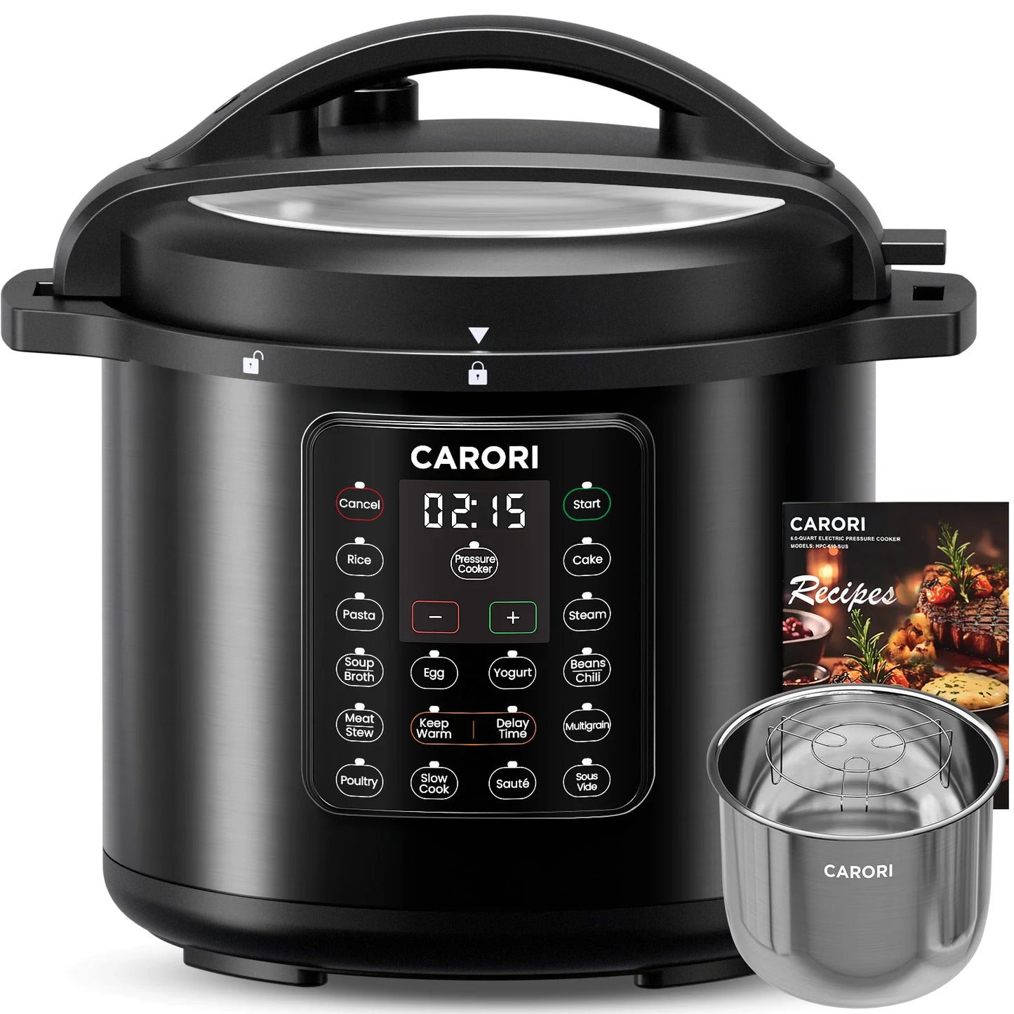 Carori 12-In-1 Electric Pressure Cooker With Slow Cook And Steamer