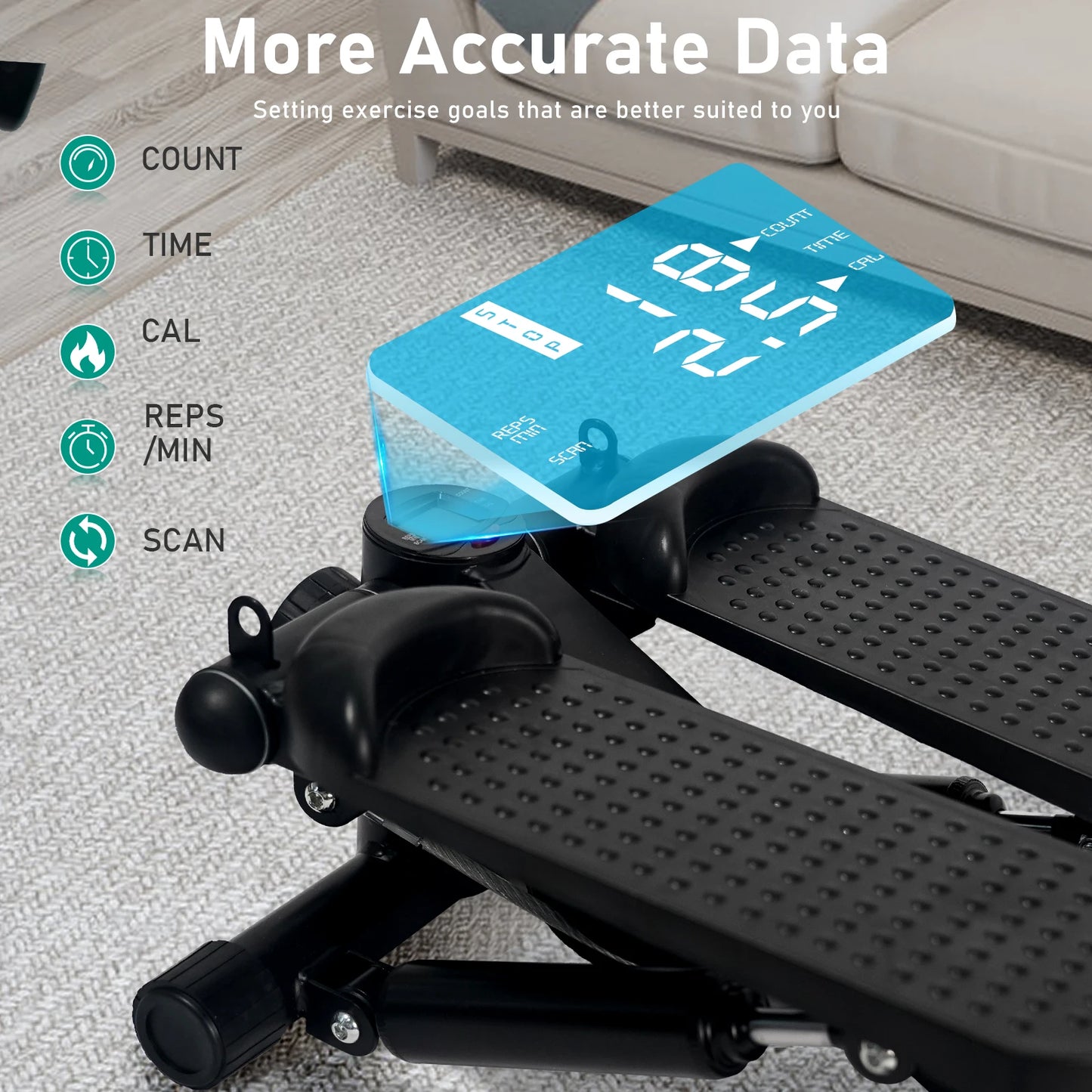 HIEE Desk Pedal Exerciser With LCD Monitor And Resistance Bands