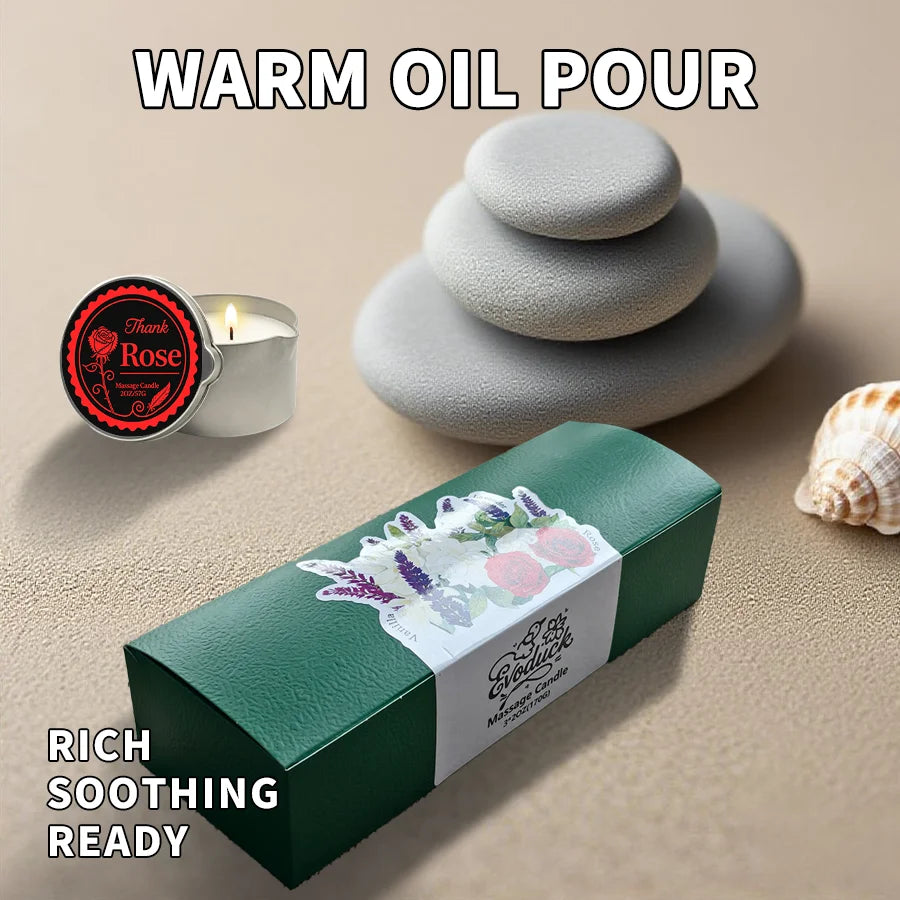 EVODUCK Massage Oil Candle With Essential Oils Scent Soy Wax