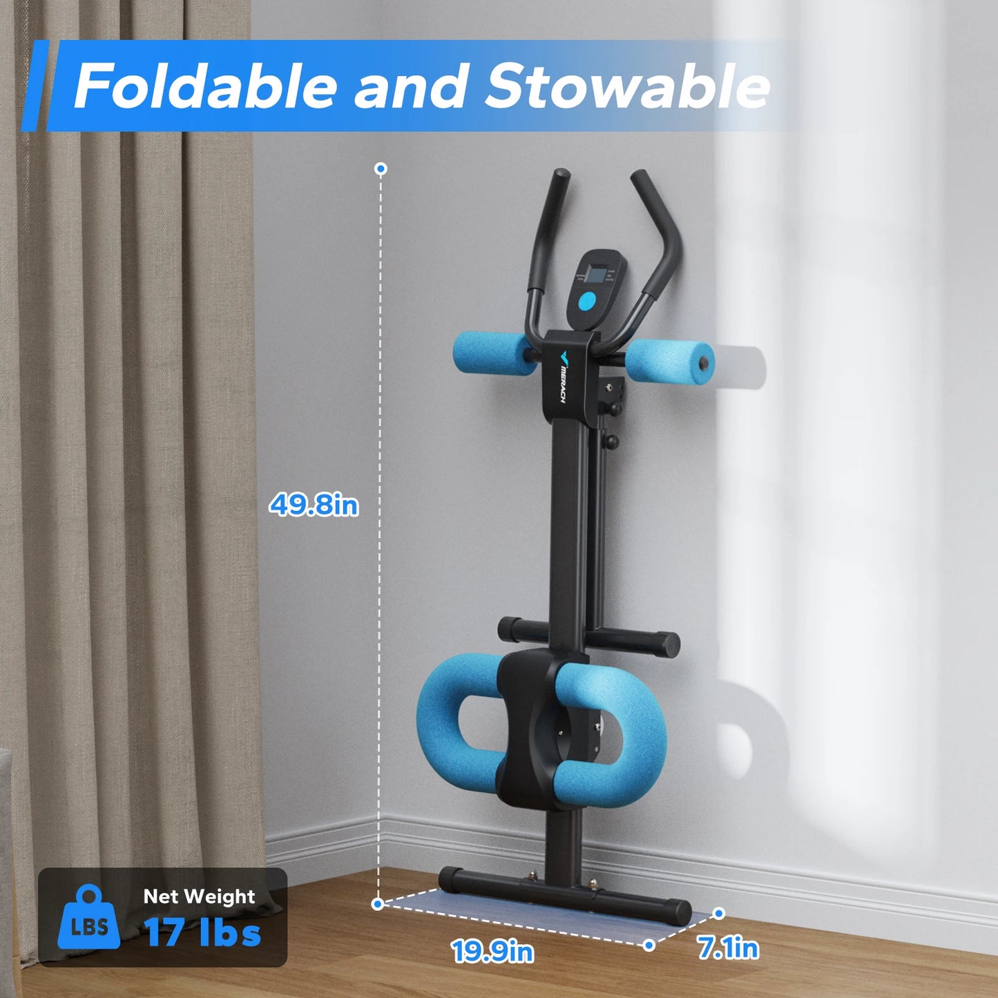 MERACH Foldable Abdominal Exercise Machine Adjustable Trainer Core System