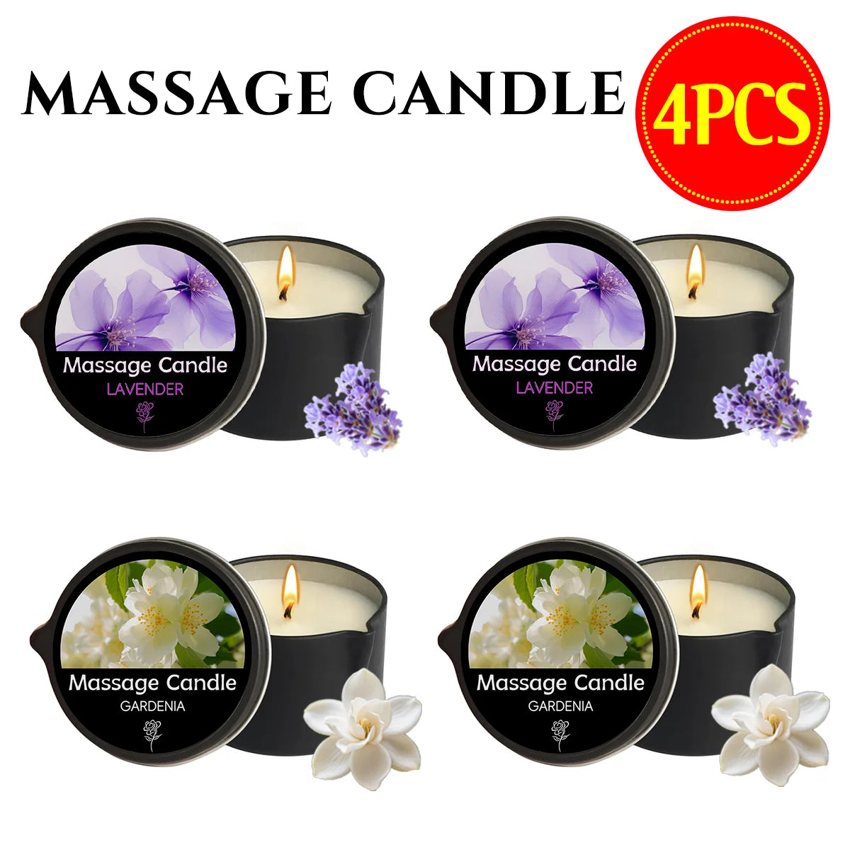 EVODUCK Massage Oil Candle With Essential Oils Scent Soy Wax