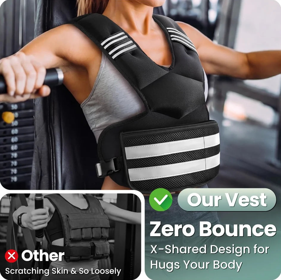 Adjustable Removable Weighted Vest 4-11lb 11-18lb 20-32lb Reflective Breathable
